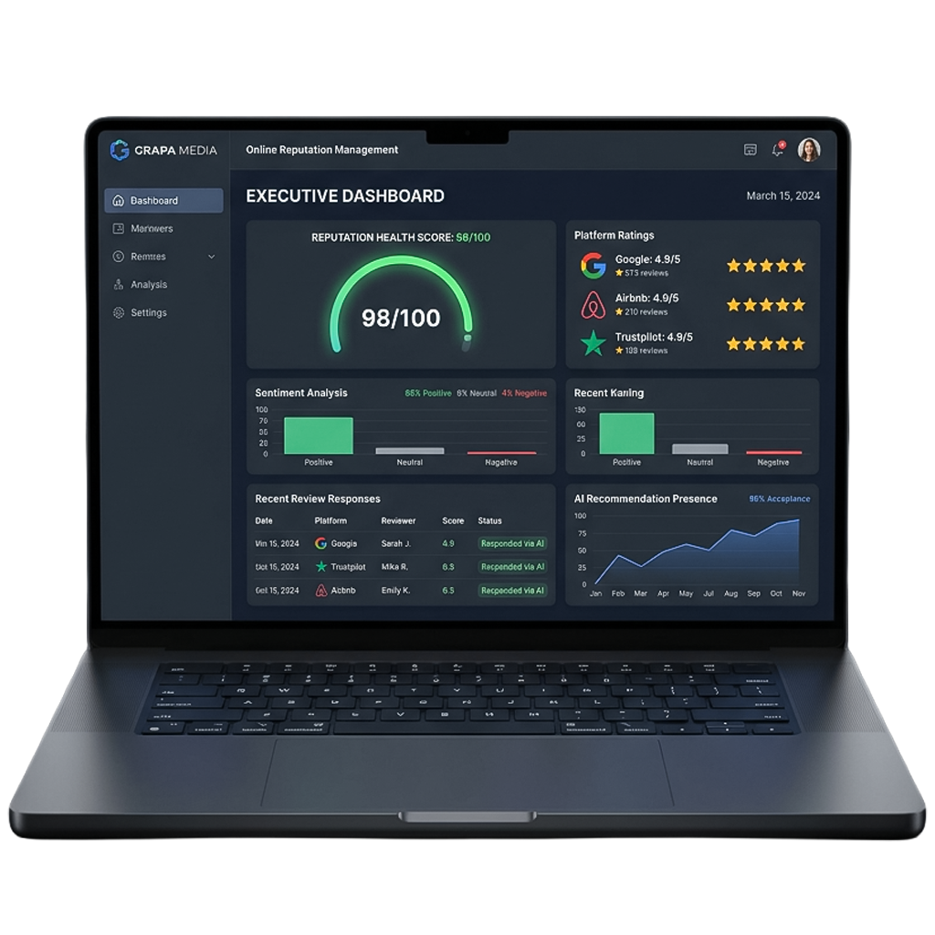 Grapa Media Executive ORM Dashboard